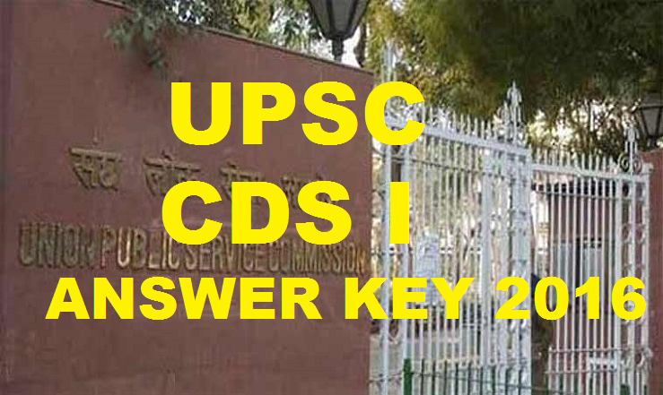 UPSC CDS I Answer Key 2016