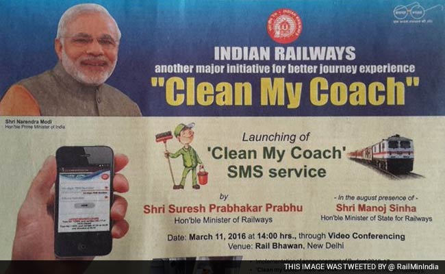 Railway launches 'Clean My Coach' app