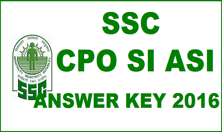 SSC CPO Paper I Answer Key 2016 For SI ASI 20th March Exam With Cutoff Marks