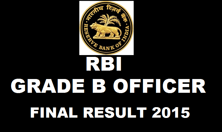 RBI Grade B Officer Final Results 2016 Declared| Check Selected Candidates List @ www.rbi.org.in