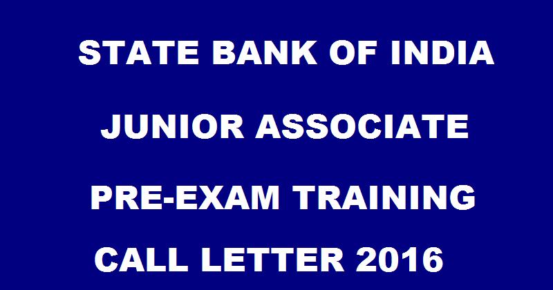 SBI Junior Associate Pre-Exam Training Call Letter Available Now| Download @ sbi.co.in