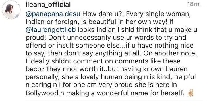 Ileana Slams A Hater Who Tried To Body Shame Lauren Gottlieb On Instagram (5)