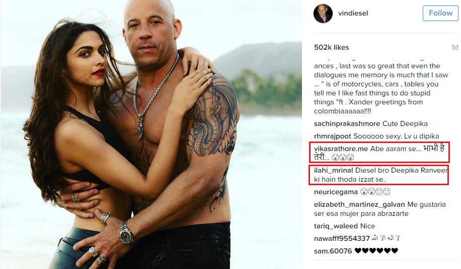 Vin Diesel's Instagram Picture With Deepika Padukone Got The Most Hilarious Responses Ever (2)