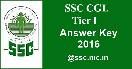 SSC CGL Tier - 1 Answer key 2016