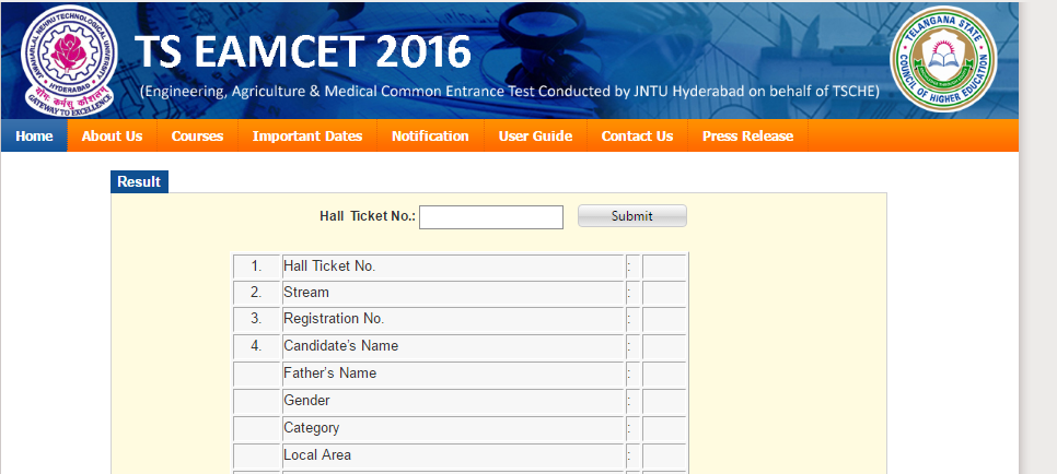 TS EAMCET 3 Results 2016