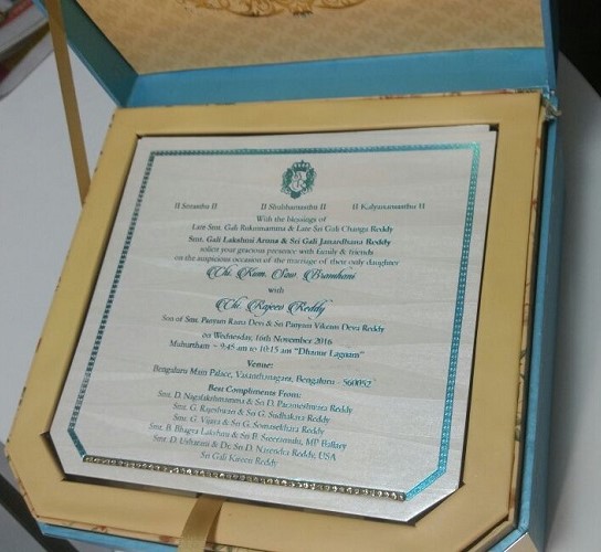 gali-janardhan-reddy-daughter-wedding-invitation-box-card-photos