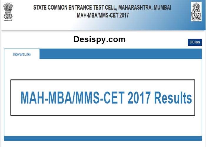 MAH MBA-MMS-CET Results 2017