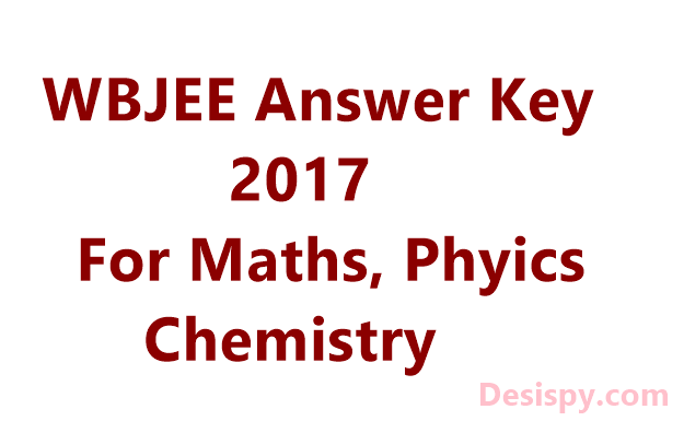 WBJEE Answer Key 2017