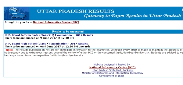 UP Board 10th & 12th Result 2017