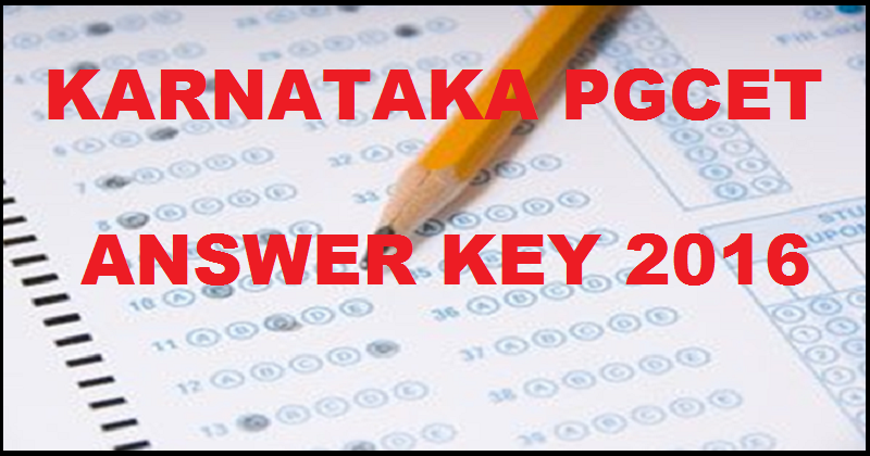 Karnataka PGCET Answer Key 2017