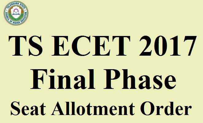 TS ECET 2017 Final Phase Seat Allotment Order Released Today @ tsecet.nic.in